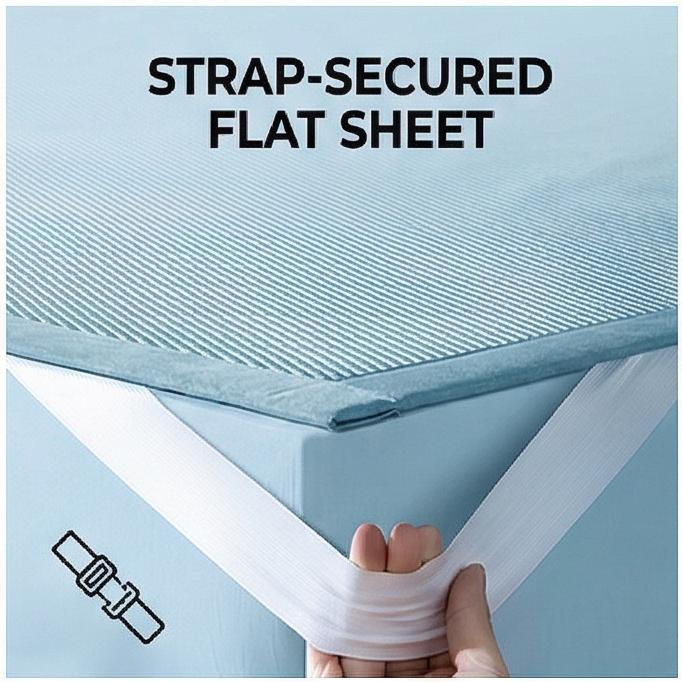 Washable Antibacterial Ice Silk Cooling Mat Set, Fitted/Flat Sheet, 2 Sizes for Summer Bedroom & Dorm Hygienic Bedding