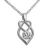 Heart To Heart Pendant Necklace Single Set Gemstone Platinum Plated Clavicle Chain Heart Jewelry