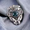 925 Solid Silver Semi Precious Gemstone Oxidised Designer Jewelry Pendant 1.37" CP-6