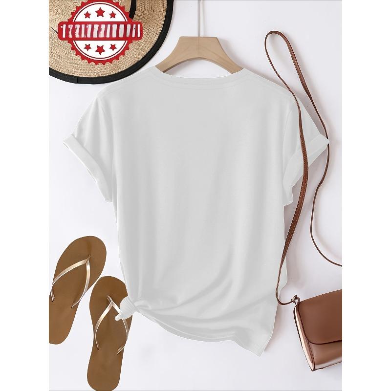 European sizes Women'S Fun Cartoon Casual Round Neck 100% T-Shirt - 0323083