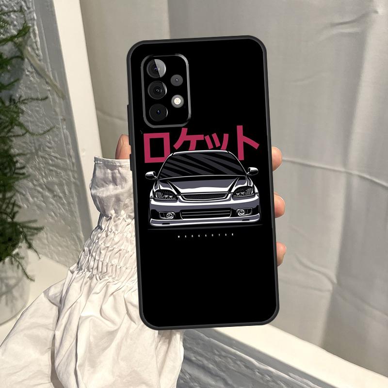 Sportovní Auto JDM Drift Pouzdro Pro Samsung Galaxy A16 A36 A56 A06 A13 A53 A33 A23 A55 A35 A17 A54 A34 A14 A52 A32 A15