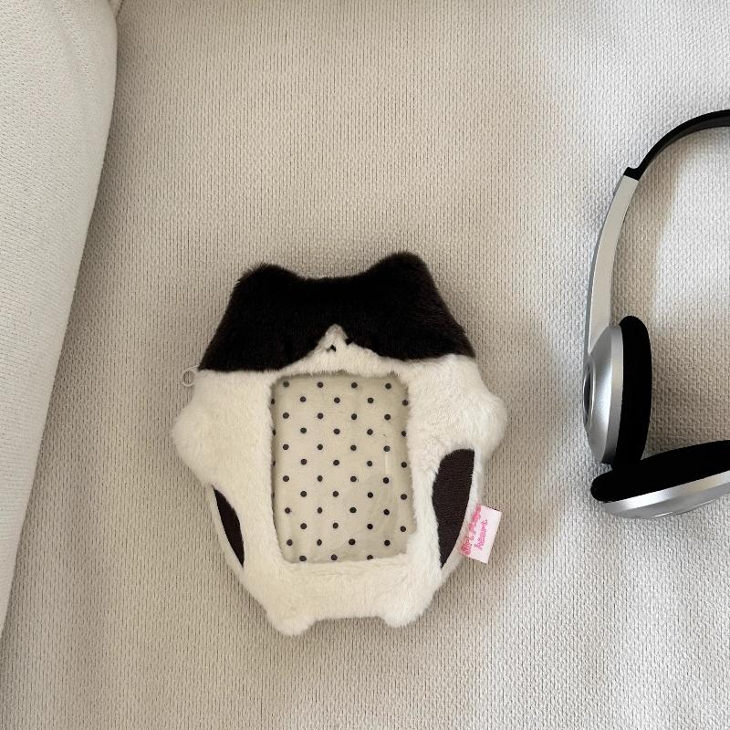 Original Cat Plush Photo Frame for 3 Inch Kpop Anime Card Holder Kitten Ins Polaroid Sleeves Photo Protective Cover Bag Keychain