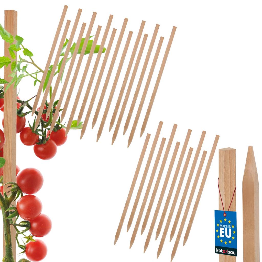 Kotarbau® Wooden Tomato Vegetable Garden Stakes Support For Shrub Trees 40 Cm Set Of 25