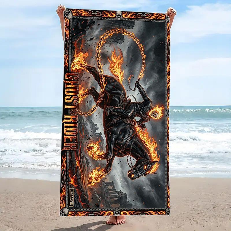 Horseman of Hell Print Beach Towel, Large Soft Quick Dry Towel for Beach Camping Swimming