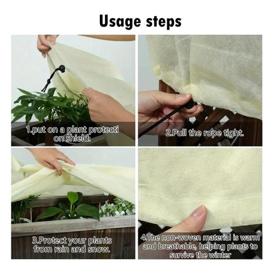 Yousheng Rectangular Planter Box Cover Winter Freeze Protection Cover with Drawstring Planter Box Frost Protection Cover for Raised Bed Outdoor Plants