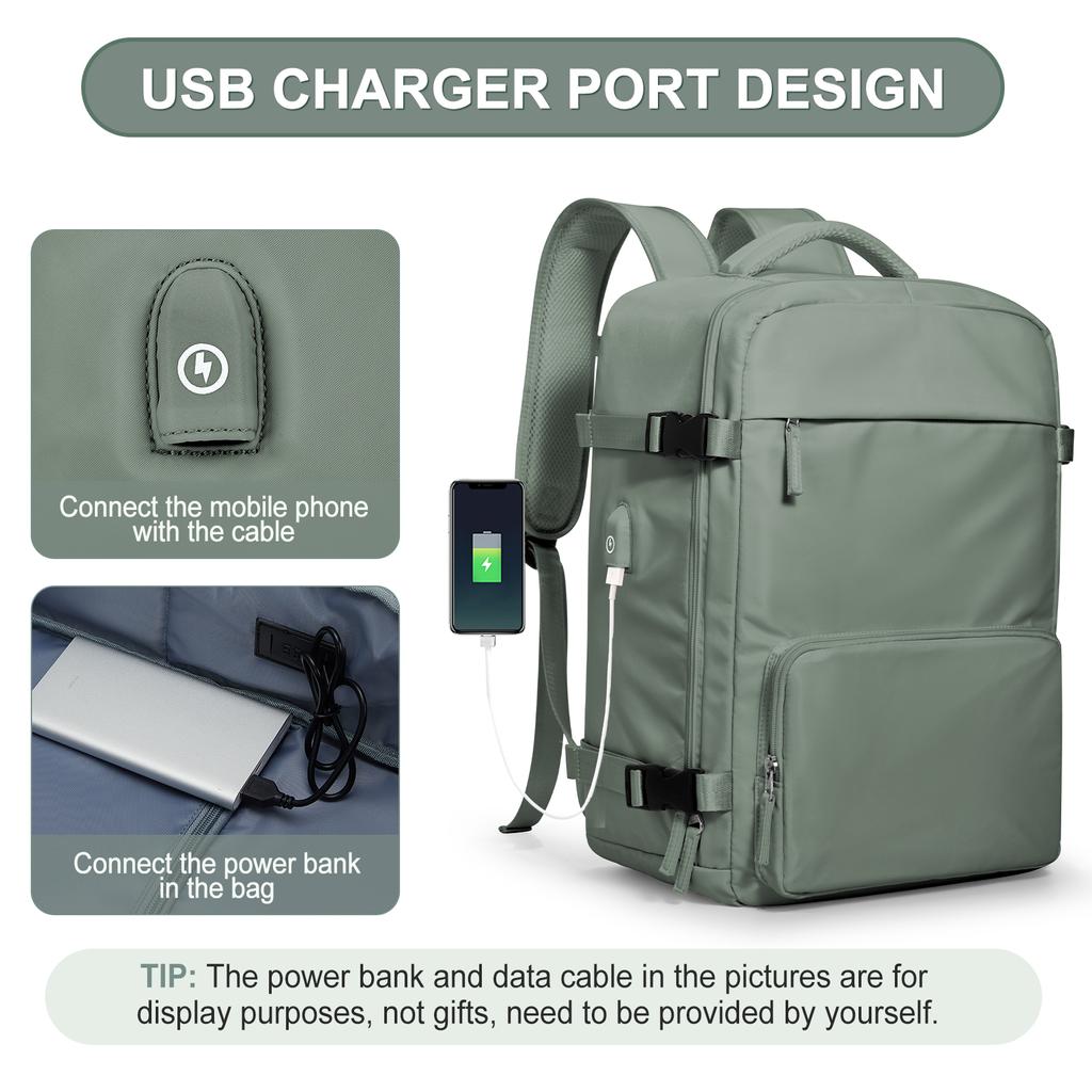 Reiserucksack, wasserdichter Handgepäck-Rucksack, Laptop-Rucksack für Damen und Herren, geeignet zum Studieren, Reisen oder Arbeiten