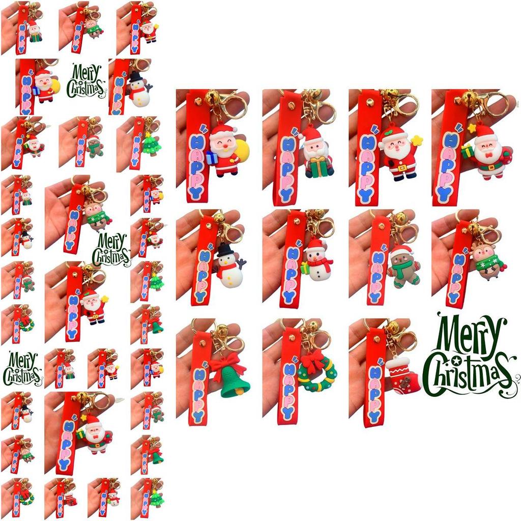 Festive Christmas Santa Claus Keychain Toy Bag Pendant For Kids Gifts