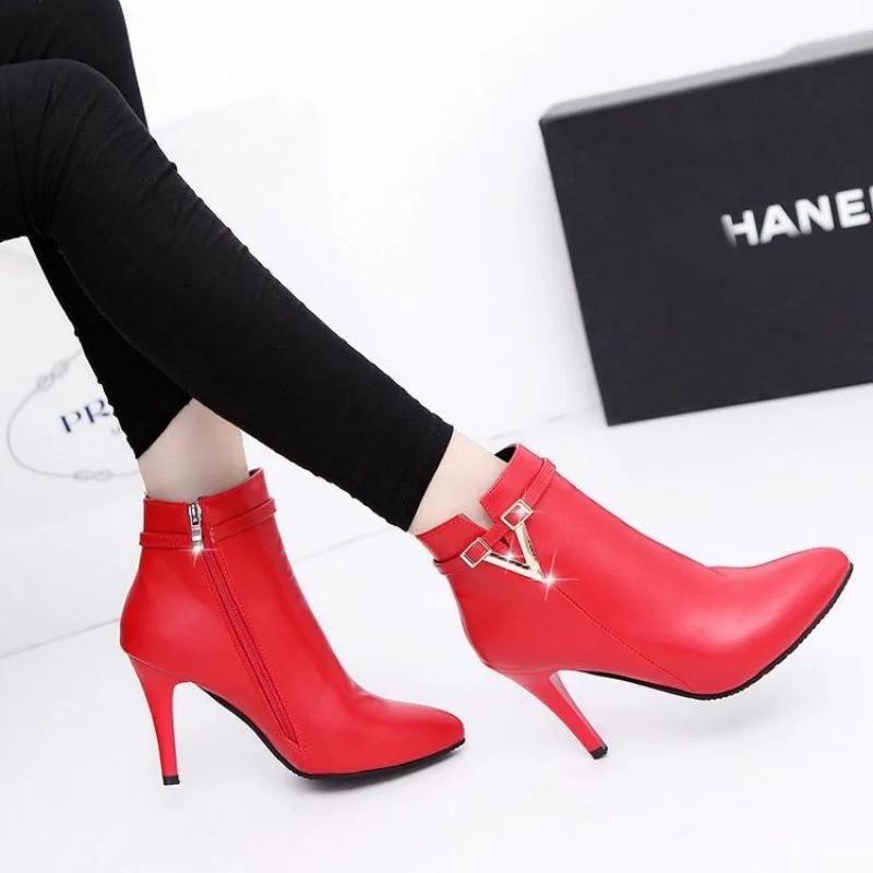 Fashion Ankle Boots for Women Winter 2024 Autumn New In Woman Short Shoes Comfortable and Elegant Fashion Booties Spring Footwear Y2k Pu