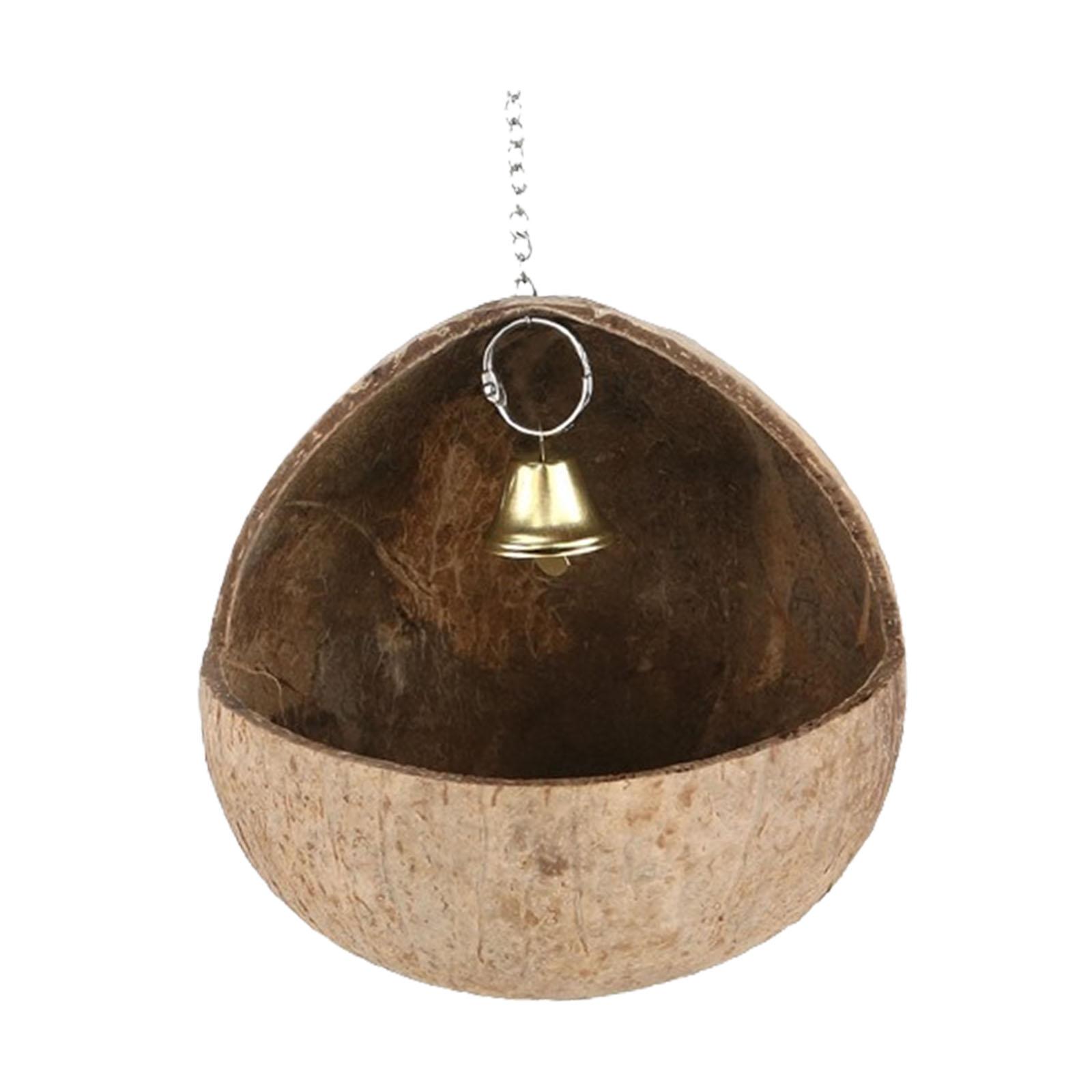 

Гнездо для птиц из кокосовой скорлупы, клетка для домашних животных, среда обитания для неразлучников, хомяков, канареек, нежный подвесной домик для птиц для сада во дворе