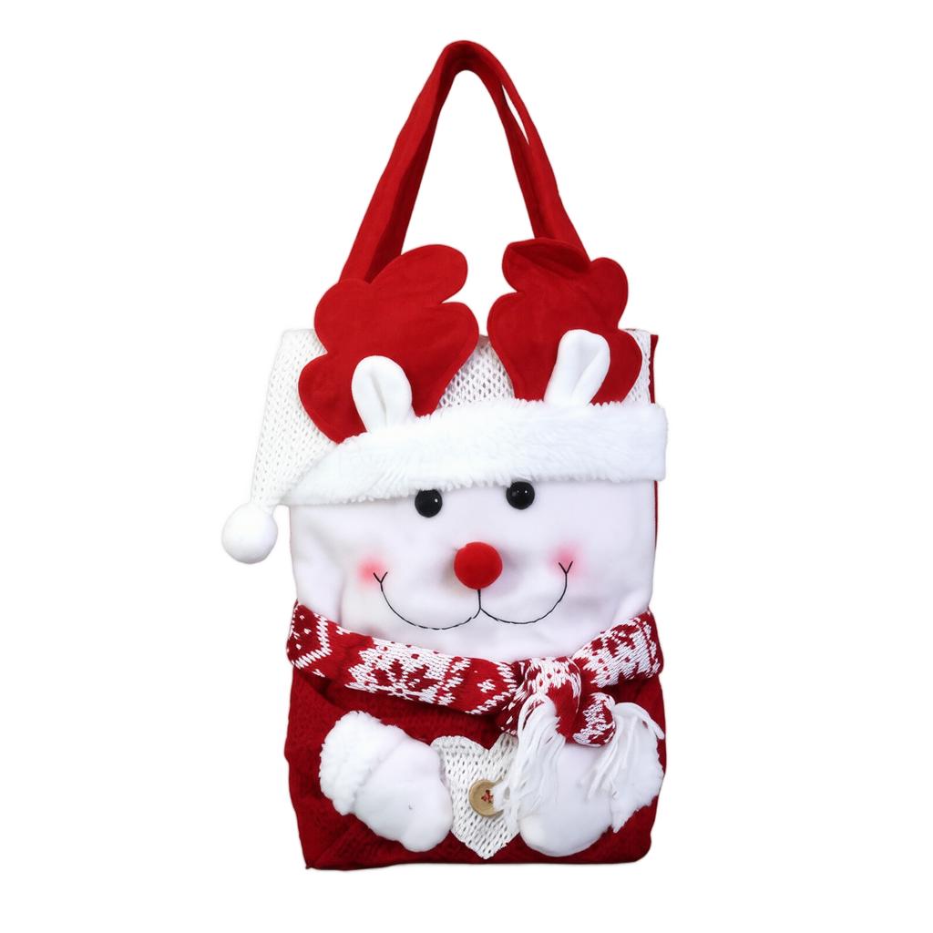 Christmas Gift Bags with Design, Linen Candy Bags with Santa Hat for Holiday Decor and Party Favors