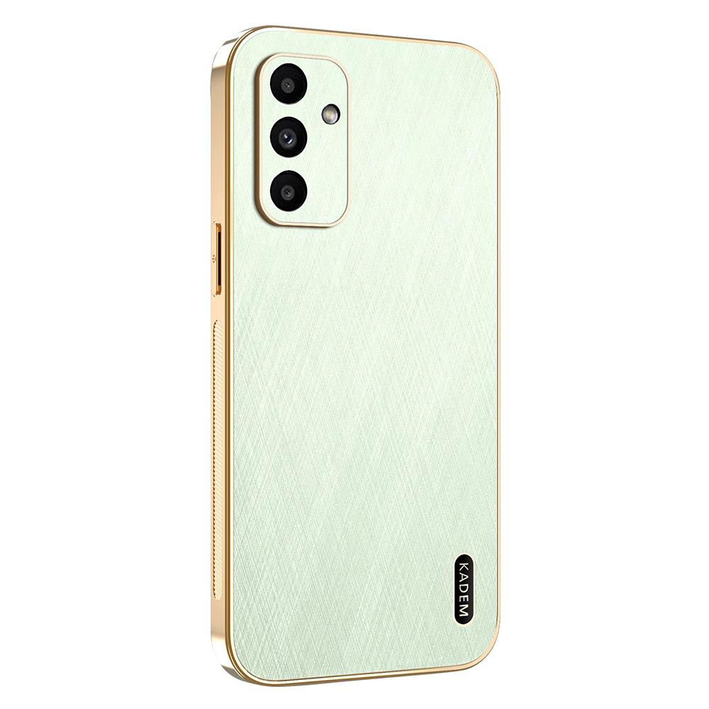

KADEM For Samsung Galaxy A15 4G/5G Case Electroplating Silk Texture PU+TPU Phone Back Cover Green