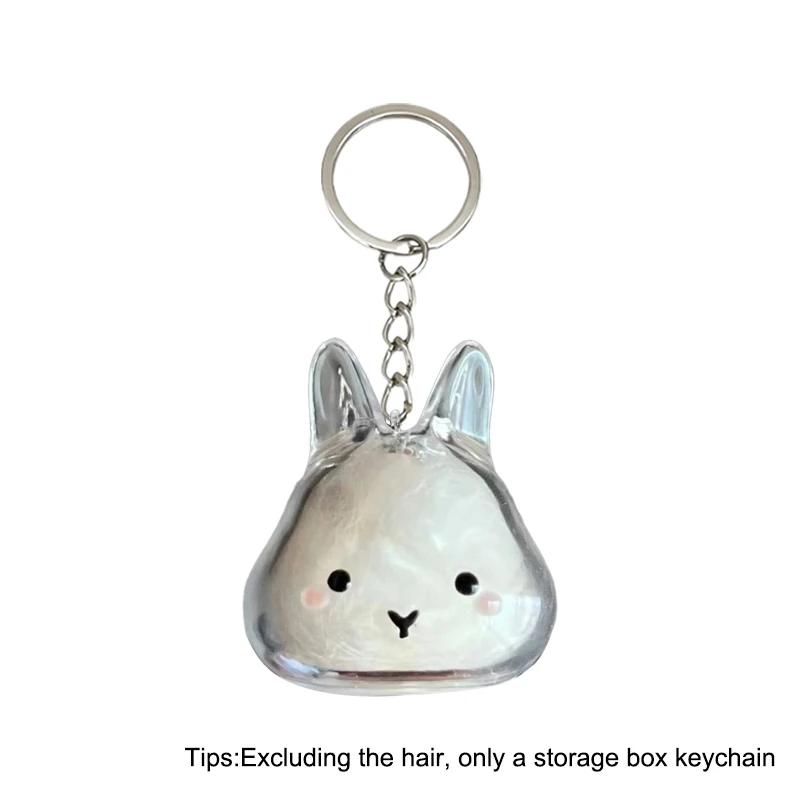 Cute Transparent Rabbit Keychain Pendant Cartoon Bag Charm Creative Small Gift for Keys Car Bags Backpacks