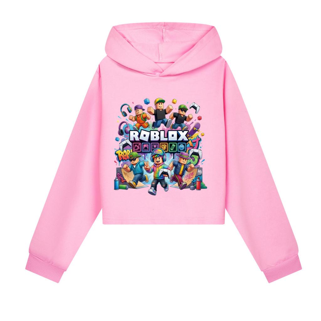 5573 Kids Girls Roblox Printed Casual Outerwear Long Sleeves Hoodies Top