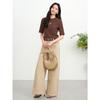 JUZUI Ribbed Elastic Pullover Top JWFX83305
