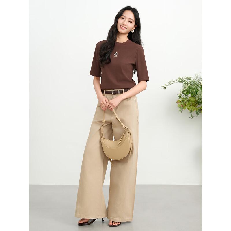 JUZUI Ribbed Elastic Pullover Top JWFX83305