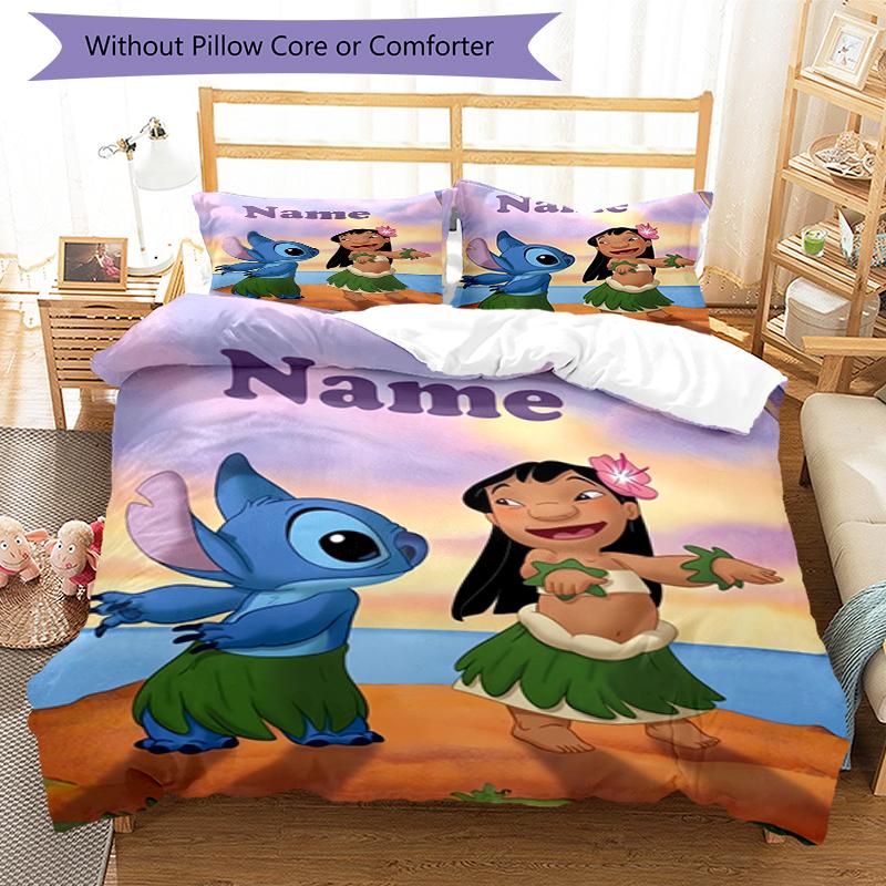 Juego de Ropa de Cama con Bordado de Nombre Personalizado de 3 Piezas, Cierre de Funda Nórdica, Incluye 1 Funda Nórdica y 2 Fundas de Almohada, Suave y Cómodo para Todas las Estaciones.