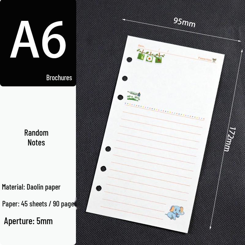 A6 Loose-Leaf Binder Refill: 6-Hole Planner & Budget Notebook Sheets