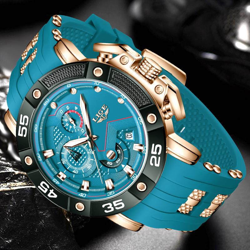 Fashion Silicone Watch For Men Military Sports Waterproof Men's Quartz Wristwatches Casual Quartz Chronograph Montre Homme