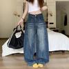 Women's High Rise Wide Leg Jeans Loose Fit Vintage Washed Baggy Denim Trousers