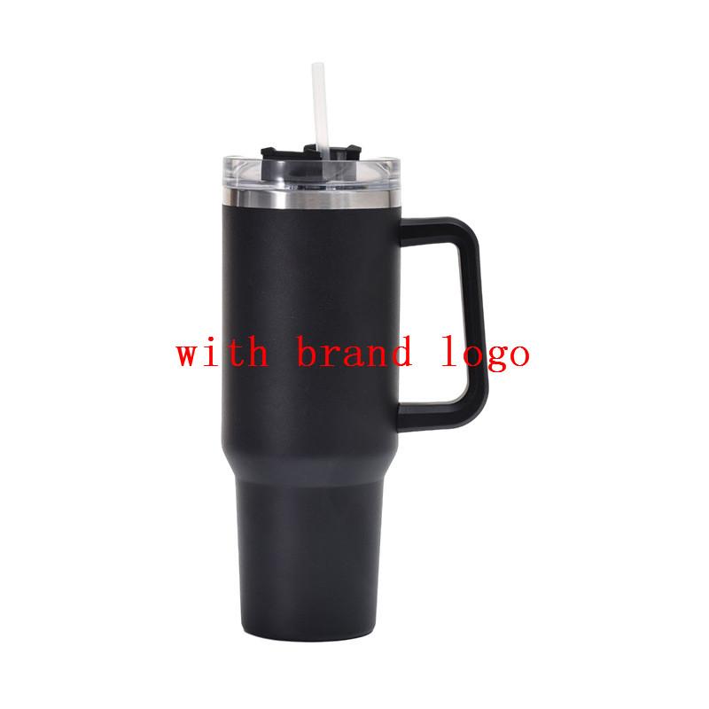 With Logo 40 Oz Tumbler with Handle Insulated Mugs With Lids and Straws Stainless Steel Coffee Tumbler Cups Water
