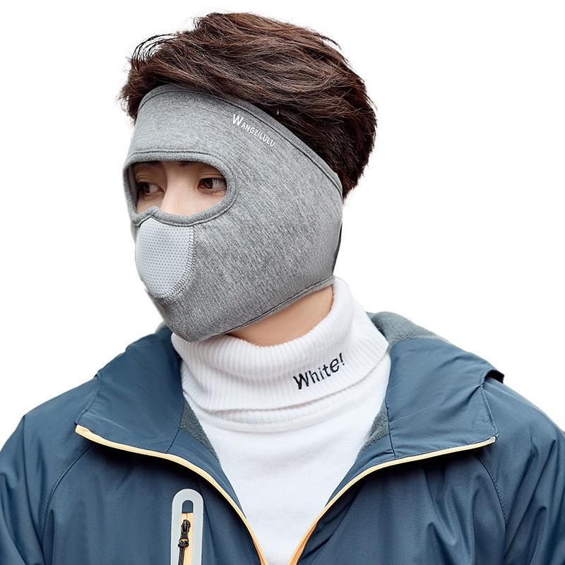 Unisex Warm Face Cover With Ear Protection Breathable Cotton-Polyester Mask Winter Outdoor Use
