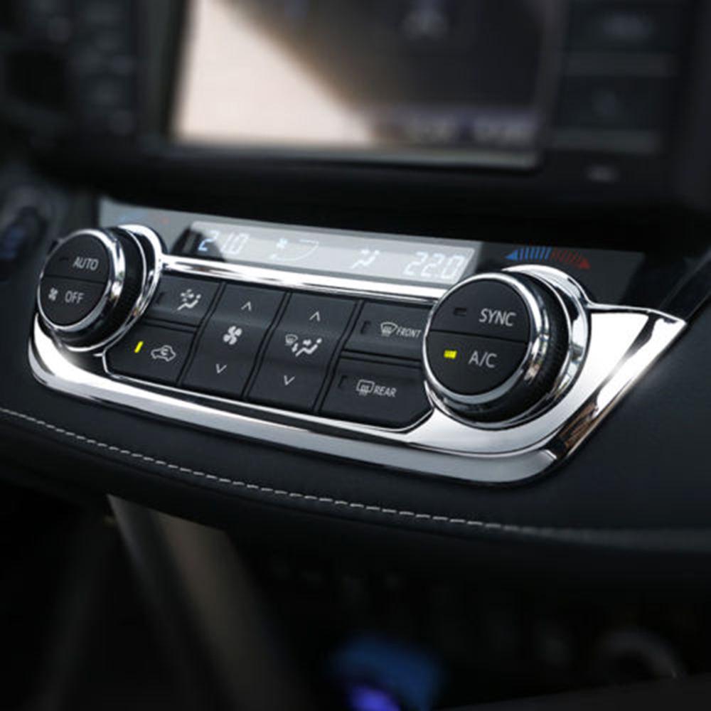 Carbon Fiber Inner Console Ac Button Panel Cover Trim For Toyota RAV4 2016-2018