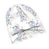 ZLIENSZUS Adult Knit Hat with Yay Typography & Confetti Design - Minimalist Neutral Tones Suitable for Quiet Style, Versatile for Casual & Special Occ