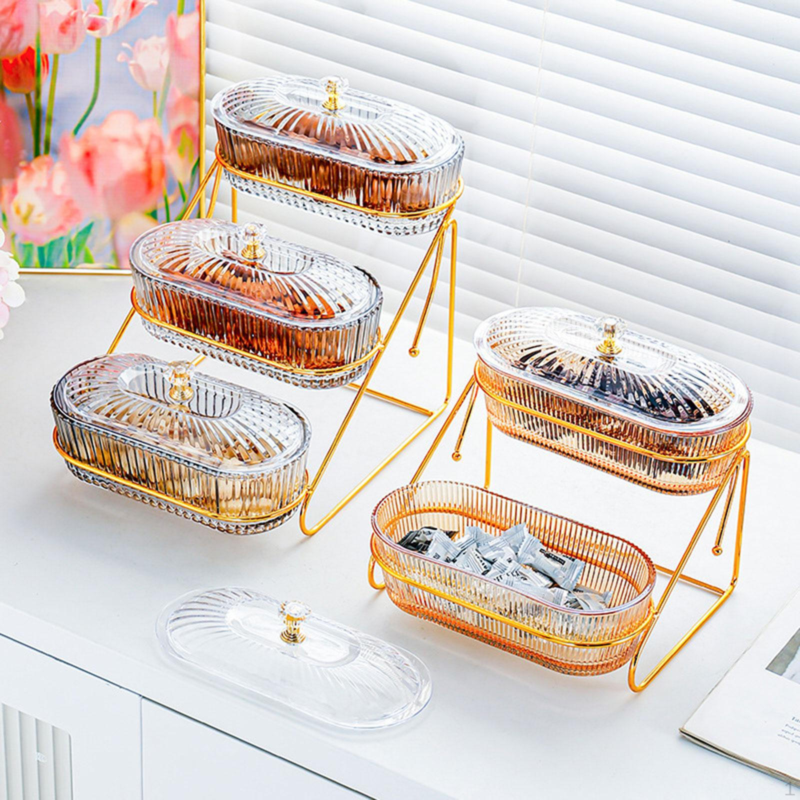 

Dried Fruit Dish Appetizer Tray Serving Container Tier Stand Nordic Stylish for Nuts Cookies коричневий