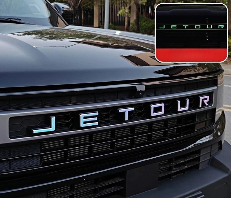 

For Chery Jetour Shanhai T1 2024-2025 Car Exterior Decoration Sticker Accessories Black Sticker Car Grille Letter Label Fit