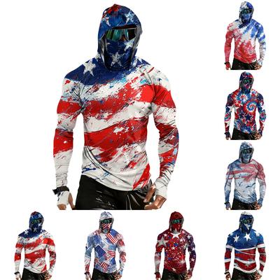 Langarm Kapuzenhemd mit Gesichtsbedeckung Leichter atmungsaktiver Stoff Sonnen Pullover für Outdoor-Aktivitäten