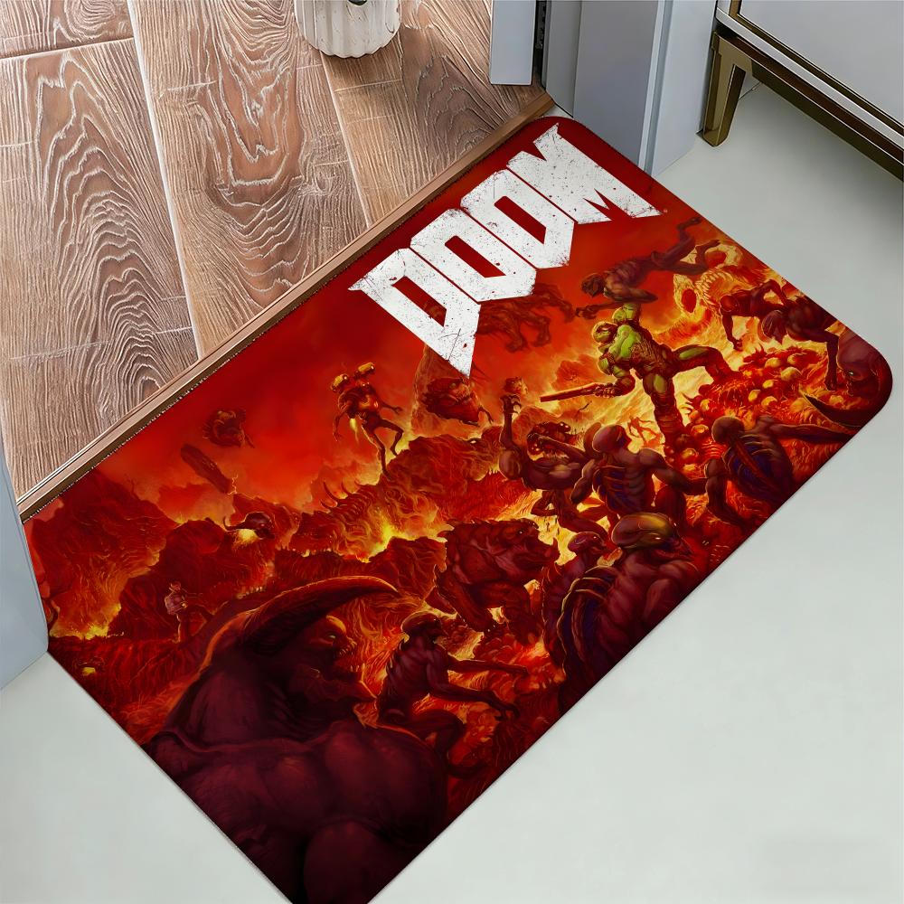 Shooting Game D-Doom Floor Mat Cozy Flannel Soft Thick Non-Slip Mat For Living Room Bedroom Kitchen Decor Rugs
