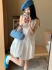 Petite Women's Elegant Summer Dress with Lining & Zipper - Loose, Bud-Shaped Short Skirt