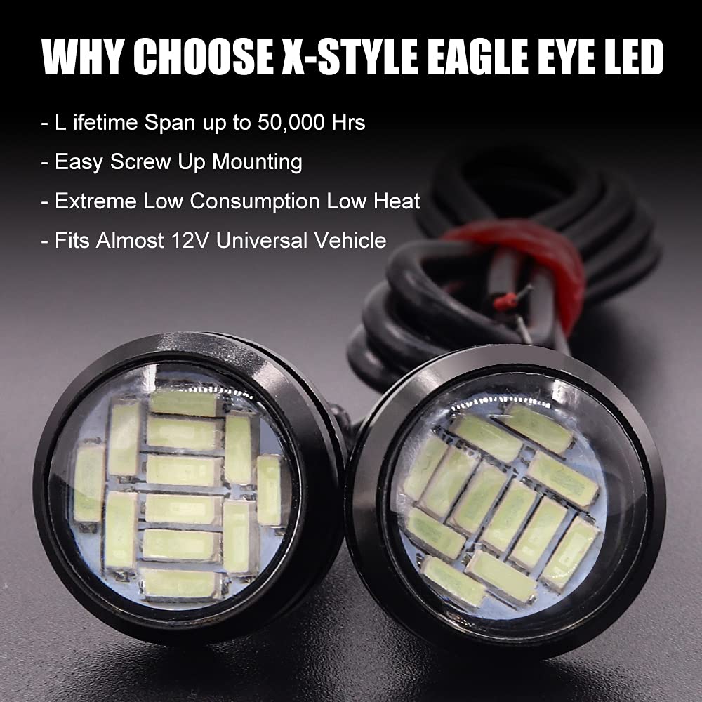 X-STYLE LED Daylight, Eagle Eye, Ice Blue, Spotlight, 0.9 Inches (22 Mm), 12 Row