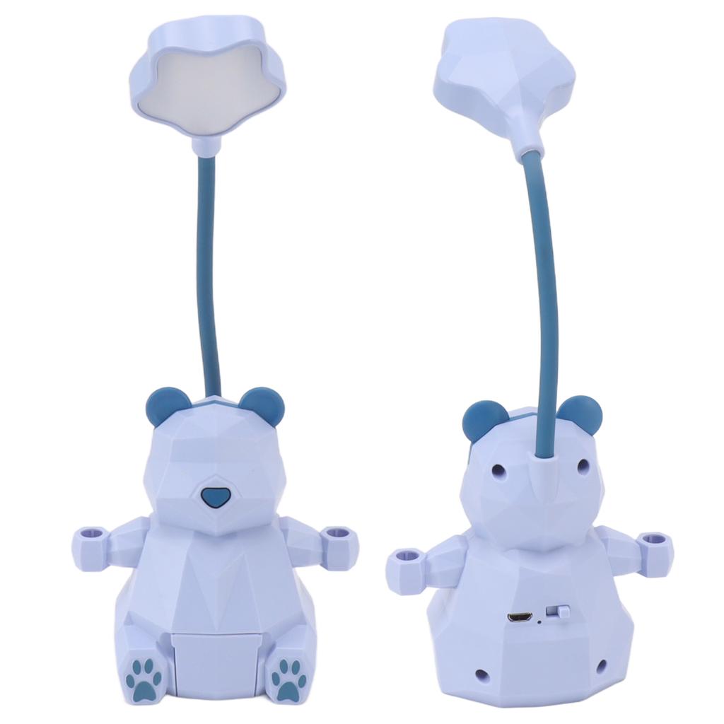 Cartoon Desk LED Light Eye Protection USB Portable 2 Modes Night Lamp with Pen Storage Box for Studying Reading