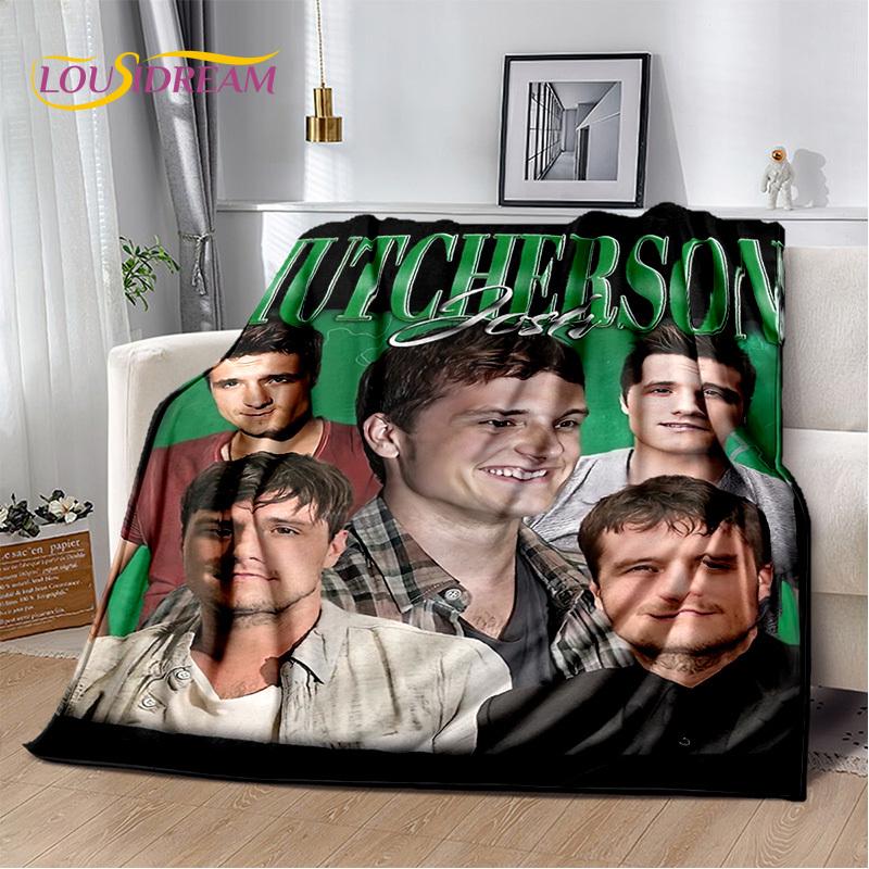 3D Handsome Josh Hutcherson Star Soft Flannel Blankets,Throw Blanket Comfortable Blanket for Picnic Beds Home Bedroom Cover Kids