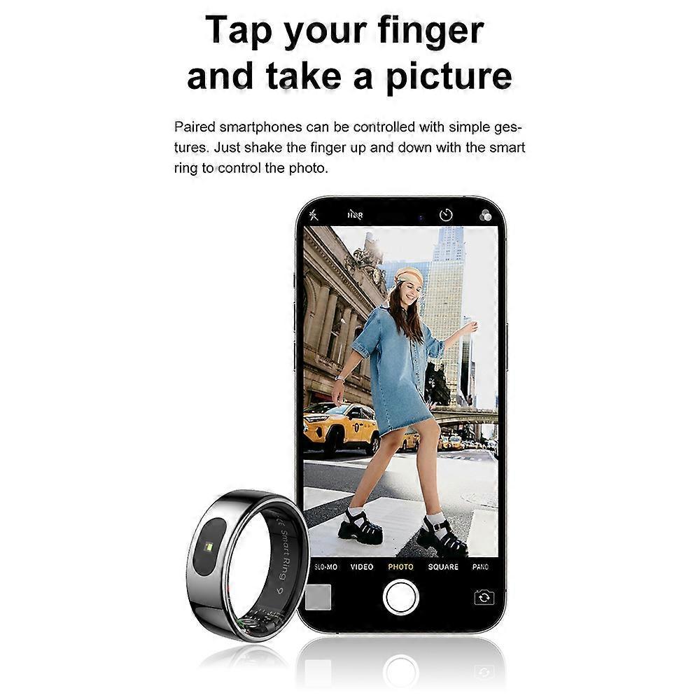 R08 Smart Ring 5 ATM Waterproof Heart Rate Blood Pressure Body Temperature Monitor Finger Ring - Gol