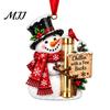 Reusable Holiday Gift Box Christmas Money Holder Ornament for Tree, Acrylic Cash Decoration with Red Notes Ribbon, Surprise Hanging