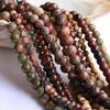 Natural Jade Gold Swan Painting Green Leopard Skin Round Beads for DIY Jewelry