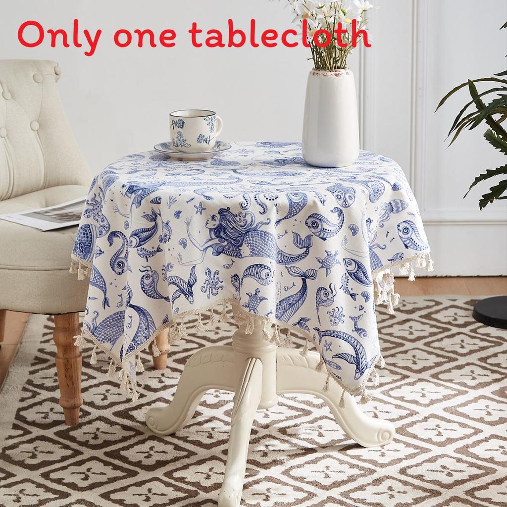 Nordic Floral Tablecloth With Cotton Polyester Blend For Home Dining And Decor