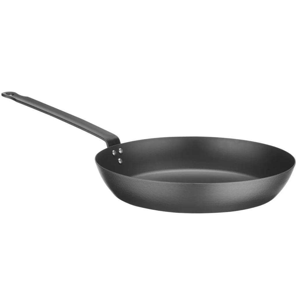 Frying pan for all types of cookers, made of carbon steel, diameter 244 mm