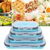 4PCS Stackable Design Collapsible Lunch Box Silicone Foldable Snack Bowls  For Small Kitchens