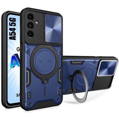 Hülle - BOOLING - für Samsung Galaxy A54 5G - Schiebekamera-Schutz - Marineblau - Hart
