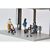 TOMYTEC DioColle 64 1/64 #CarSnap 05a Bus Stop ABS Accessories & PVC Doll & Small Item Set (Assembled)