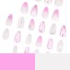 Almond Press On Nail Glossy Fake Nail Stick On Nail In 12 Sizes,24Pcs French Nail Tips for DIY Nail Art Decorations
