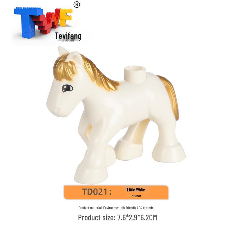 Large Particle Building Blocks: Compatible Prairie Ocean Animal Farm Educational Toys for Kids