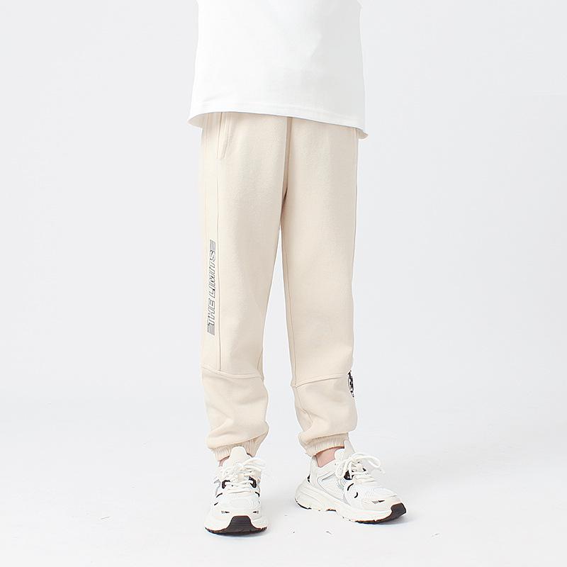 Spring Korean Style Boys' Sports Trousers, Trendy Anti-Mosquito Children's Pants with Letter Design