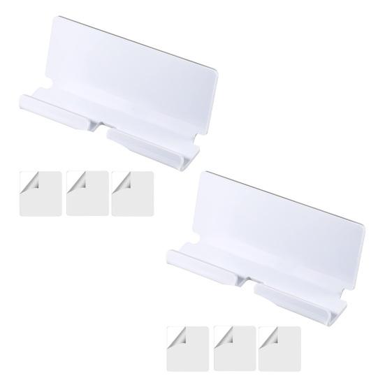Universal Tablet Dock Acrylic Wall Mount Holder, Mounted Smartphone Stand, Kitchen Cable And Charging Hole Organizer for Living Room Office