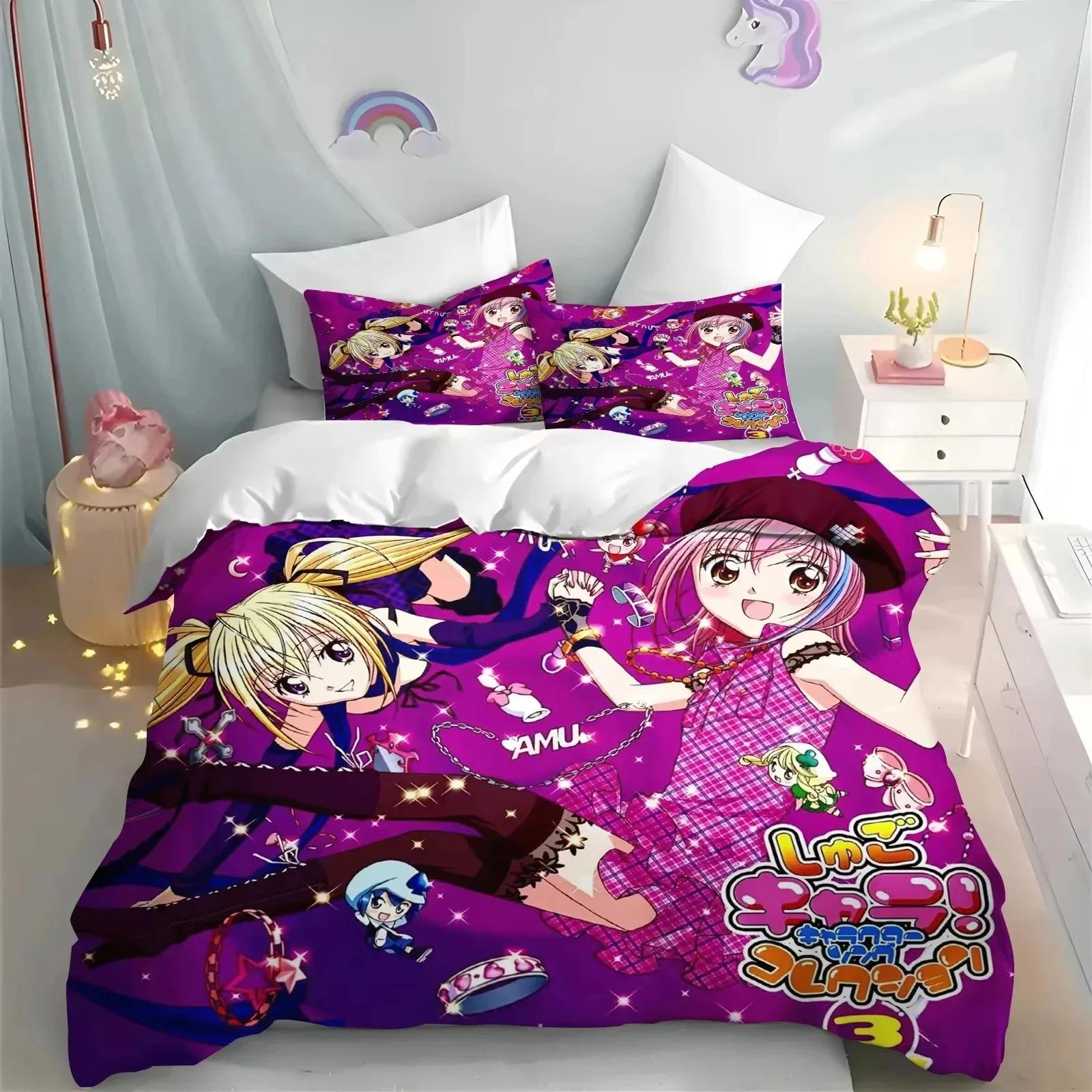 

Anime Shugo Chara Star Song Bedding Sets Duvet Cover Set With Pillowcase Twin Full Queen King Bedclothes Bed Home Textile EU Single(135*200cm)3pcs