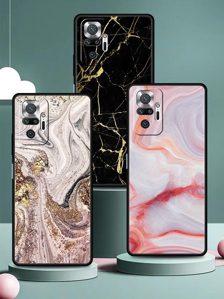 Vintage Marble Phone Case Cover for Redmi 14C 10C Note 15 14 13 12 10 11 K40 Pro Plus 5G Soft TPU Shockproof Shell Fundas Capas