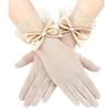 Polka Dot Wedding Bridal Gloves White Long Finger Mittens Retro Black Lace Gloves  Funeral